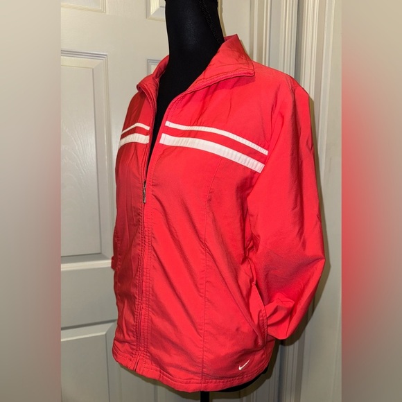 Nike White and Orange Bomber Jacket with Athletic Cut - Picture 7 of 9